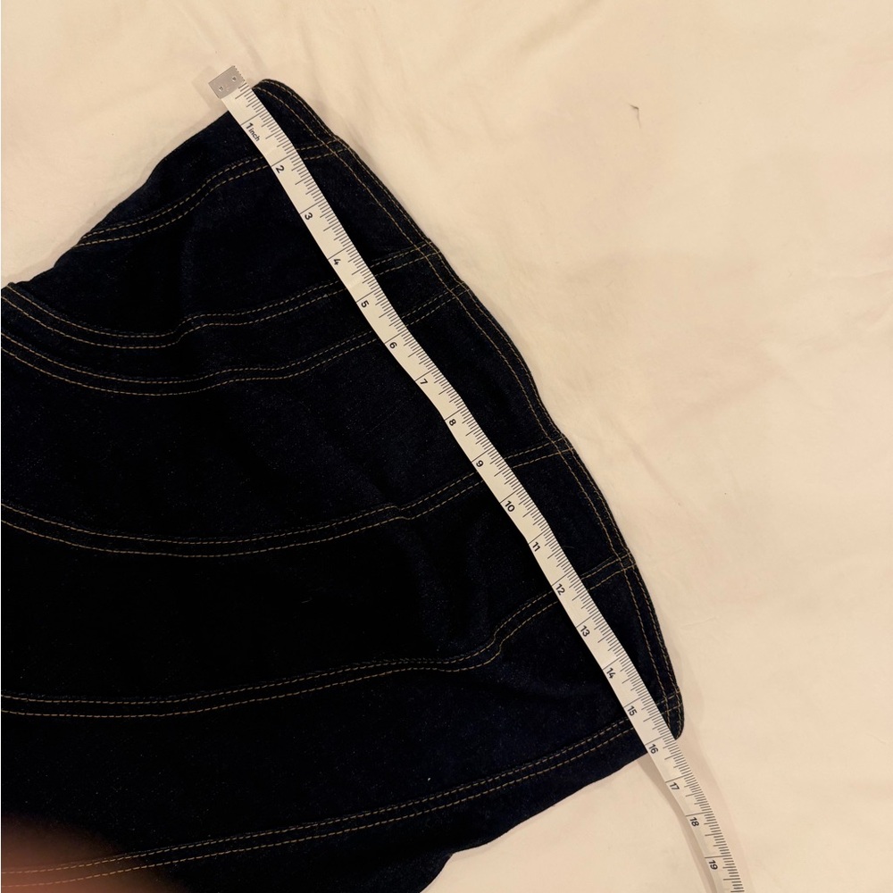 NWT Zara Dark Denim Sculpted Stitch Strapless Stretch Dress L - Picture 4 of 8
